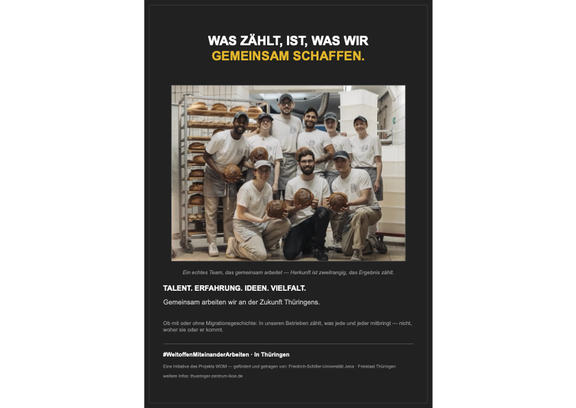 Plakatvorschlag zu Kommunikationskampagne des WOM-Projektes